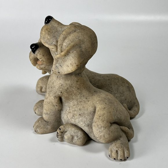 Vtg Quarry Critters Pebbles Patch Dogs Figurine 2001 Second Nature Collectible - Picture 2 of 9